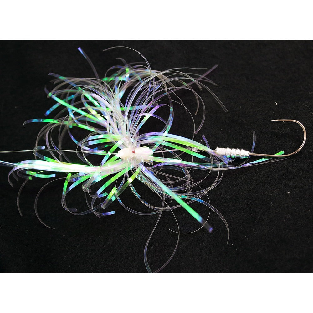 Jigging World Hi-Lo Weighted Grub Holder Hook Flash Rig, 7/0