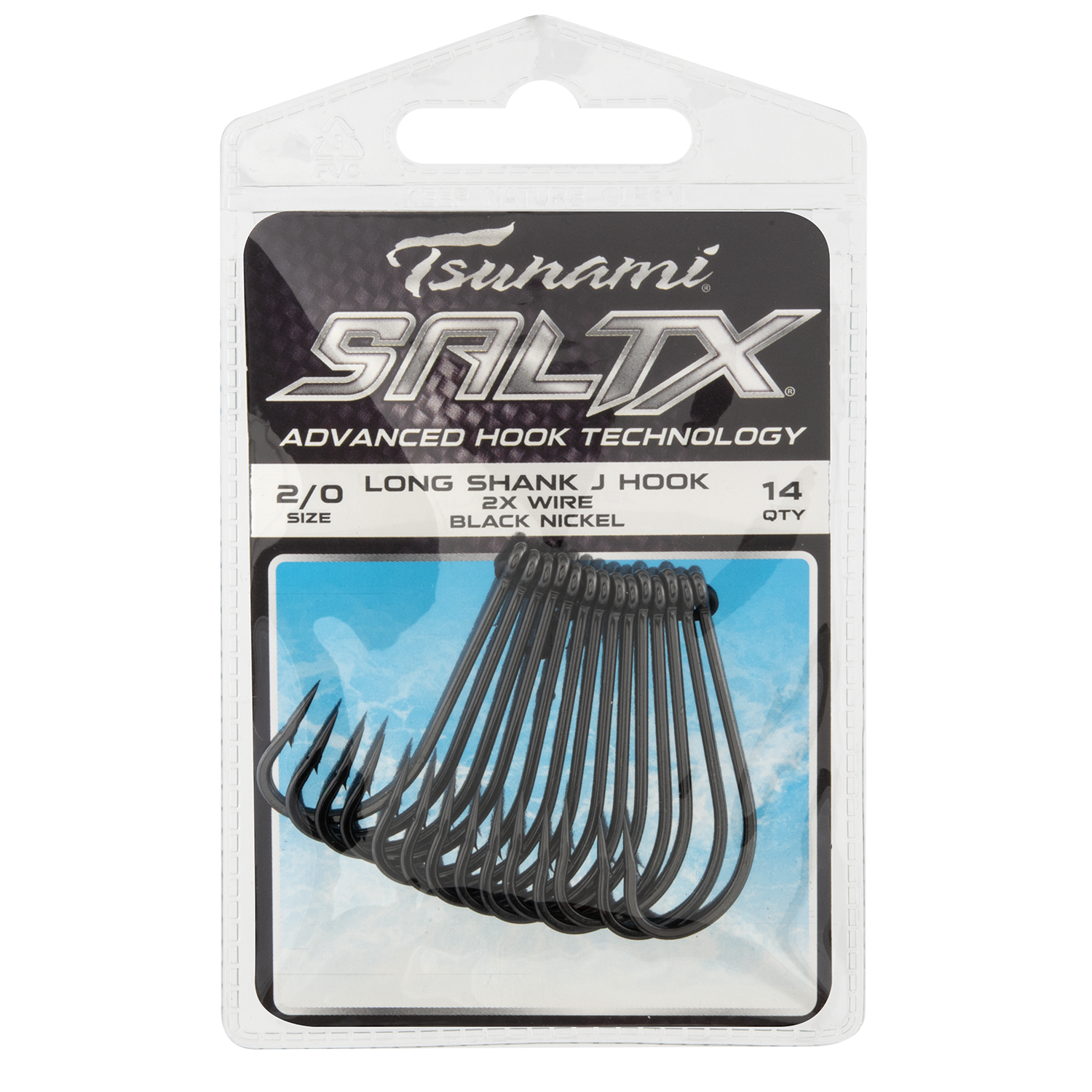 Tsunami SaltX 2X Long Shank J Hooks - 7/0