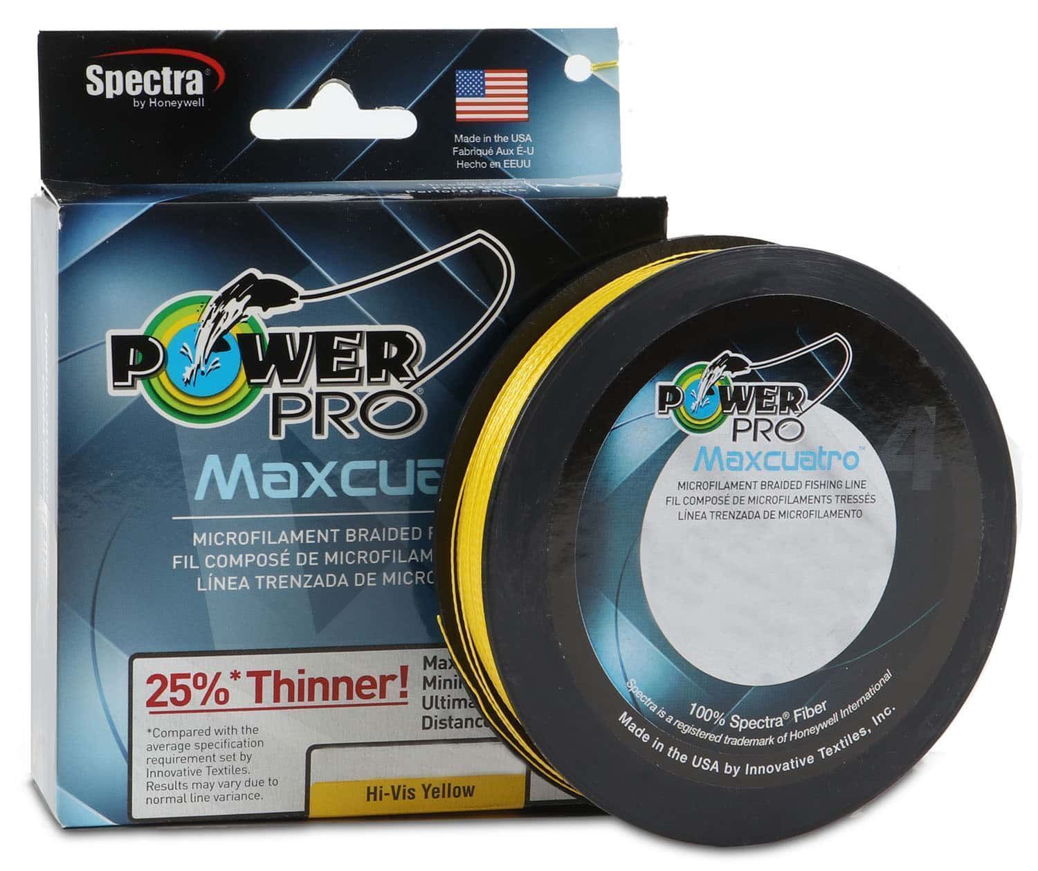 powerpro maxcuatro braided fishing line Power Pro Maxcuatro Braided Line (Moss Green/Hi Vis Yellow/White)