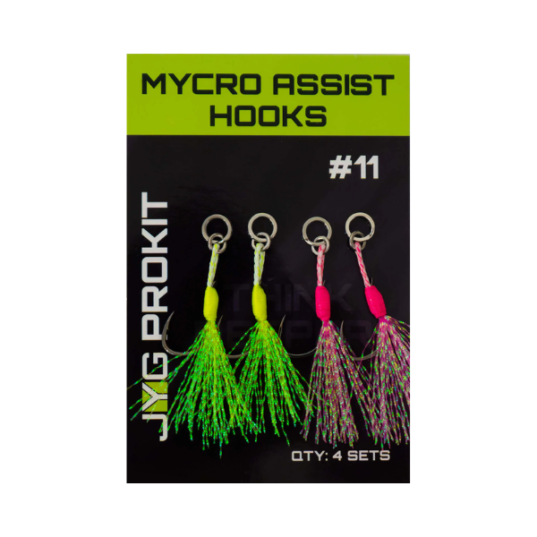 JYG Pro Mycro Hooks #11 2 Yellow 2 Pink