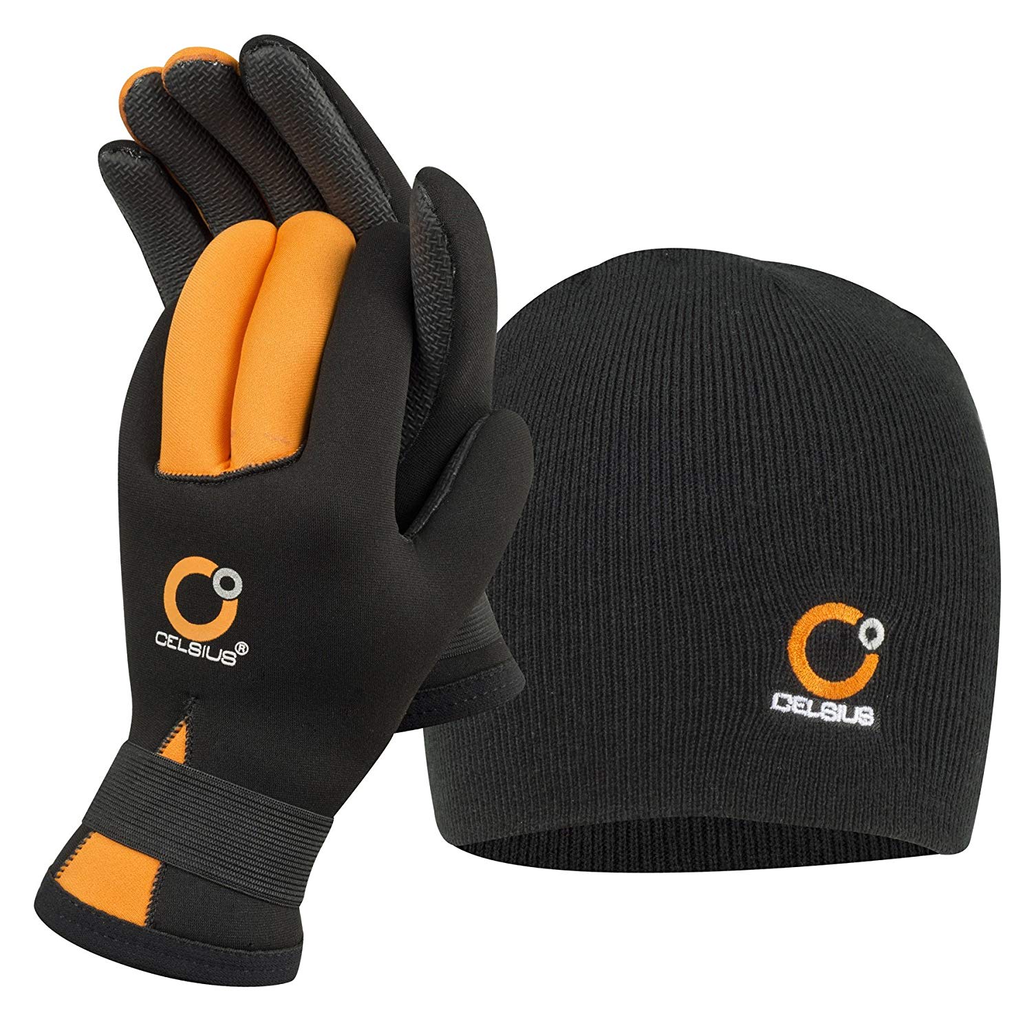 Celsius Deluxe Neoprene Waterproof Adjustable Glove w/ Hat Combo