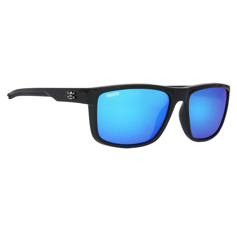 Calcutta Palma Sola Polarized Sunglasses Shiny Black Frame/Blue Mirror Lens