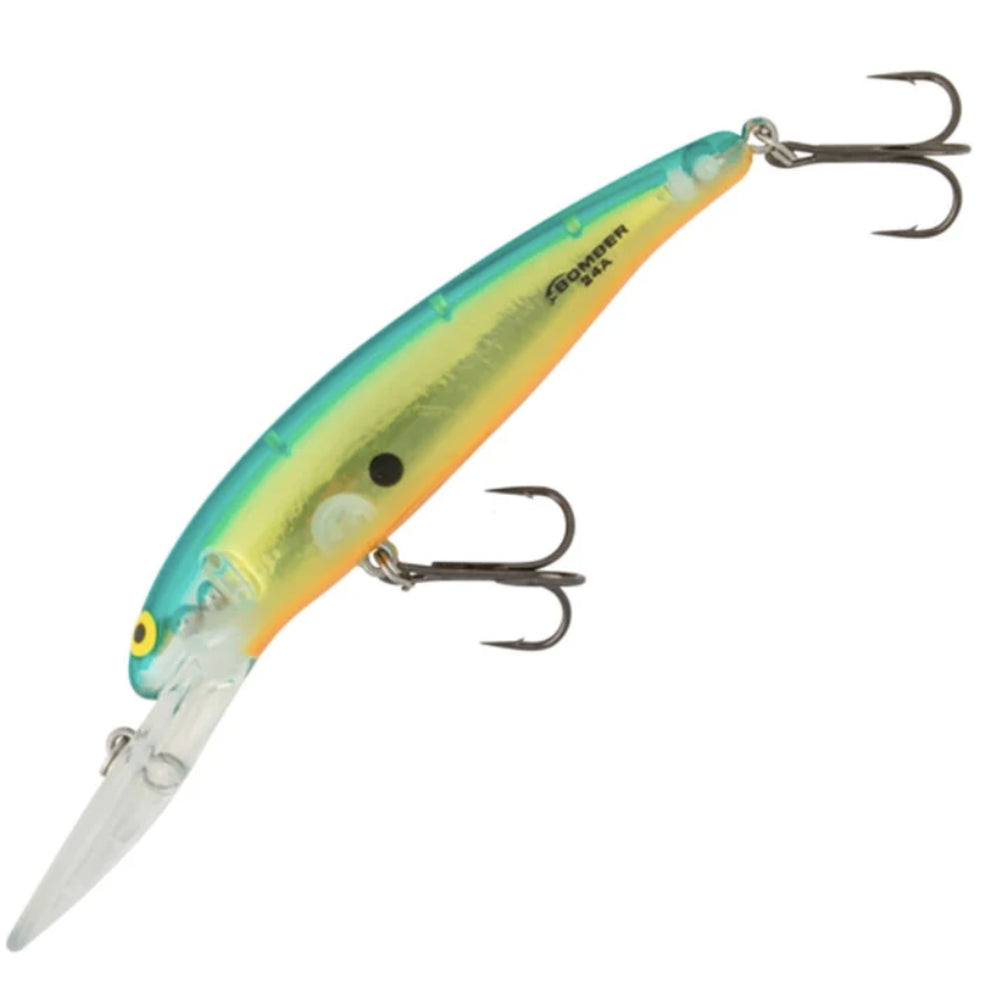 Bomber B15 Long A 4 1/2" Shallow Jerkbait, Cht Flake/Blue-Orange