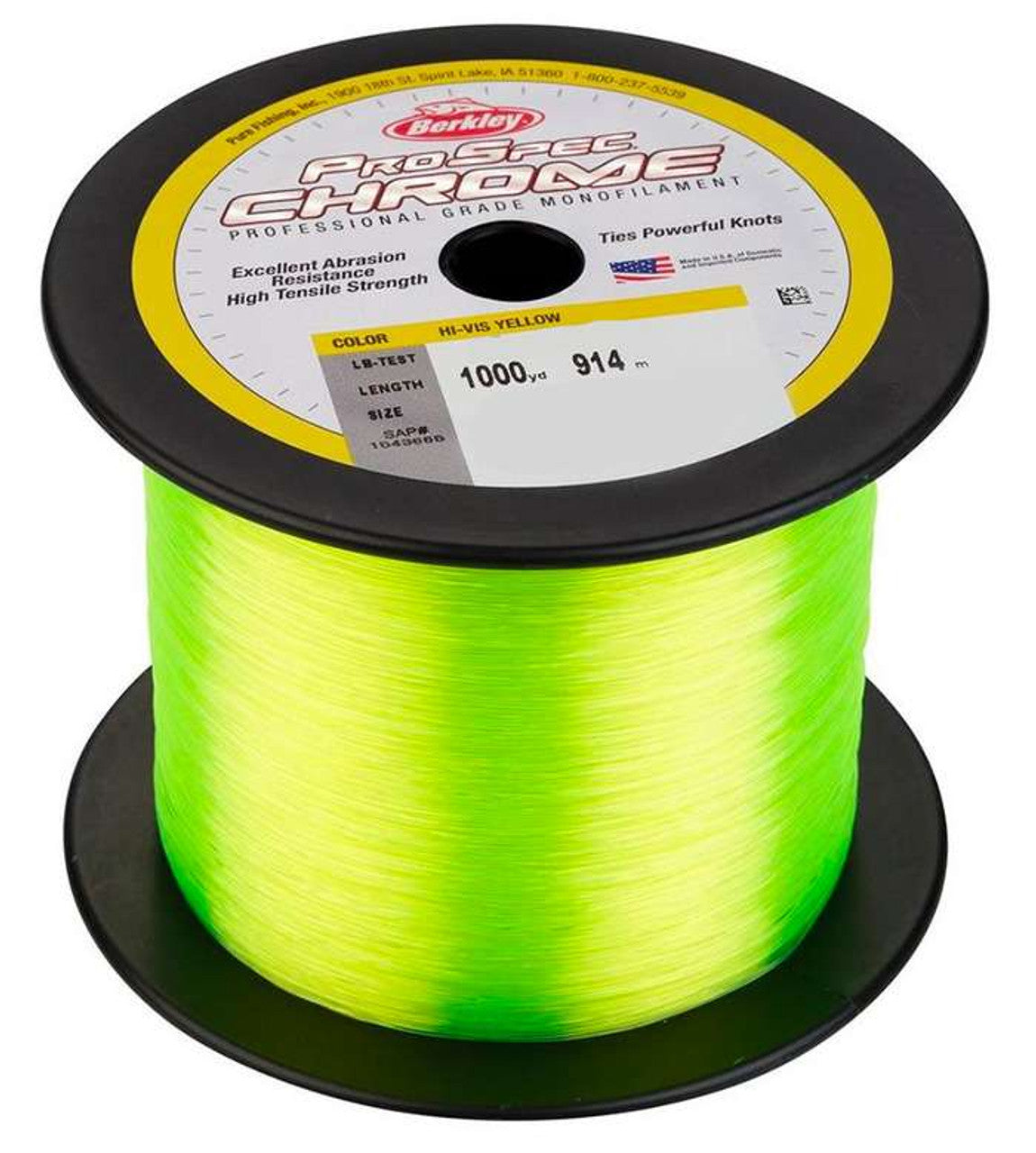 Berkley Pro Spec Chrome 40lb, 1000yd, Hi-Vis Yellow