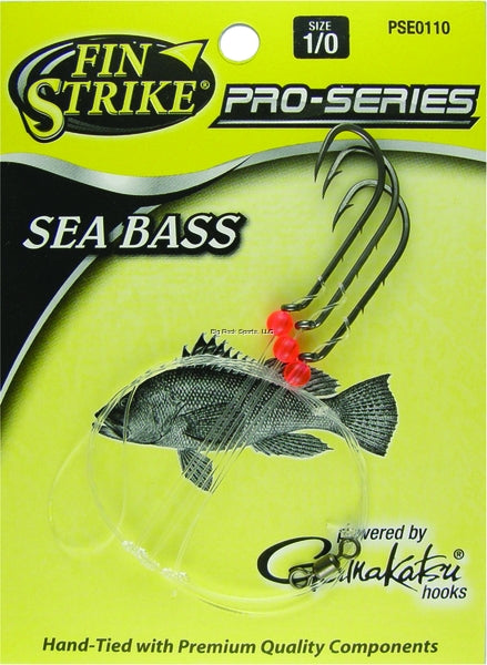 bass pro fish hooks Fin Strike ProSeries SeaBass Rig Baitholder Hook, Blk w/Flo Red Round