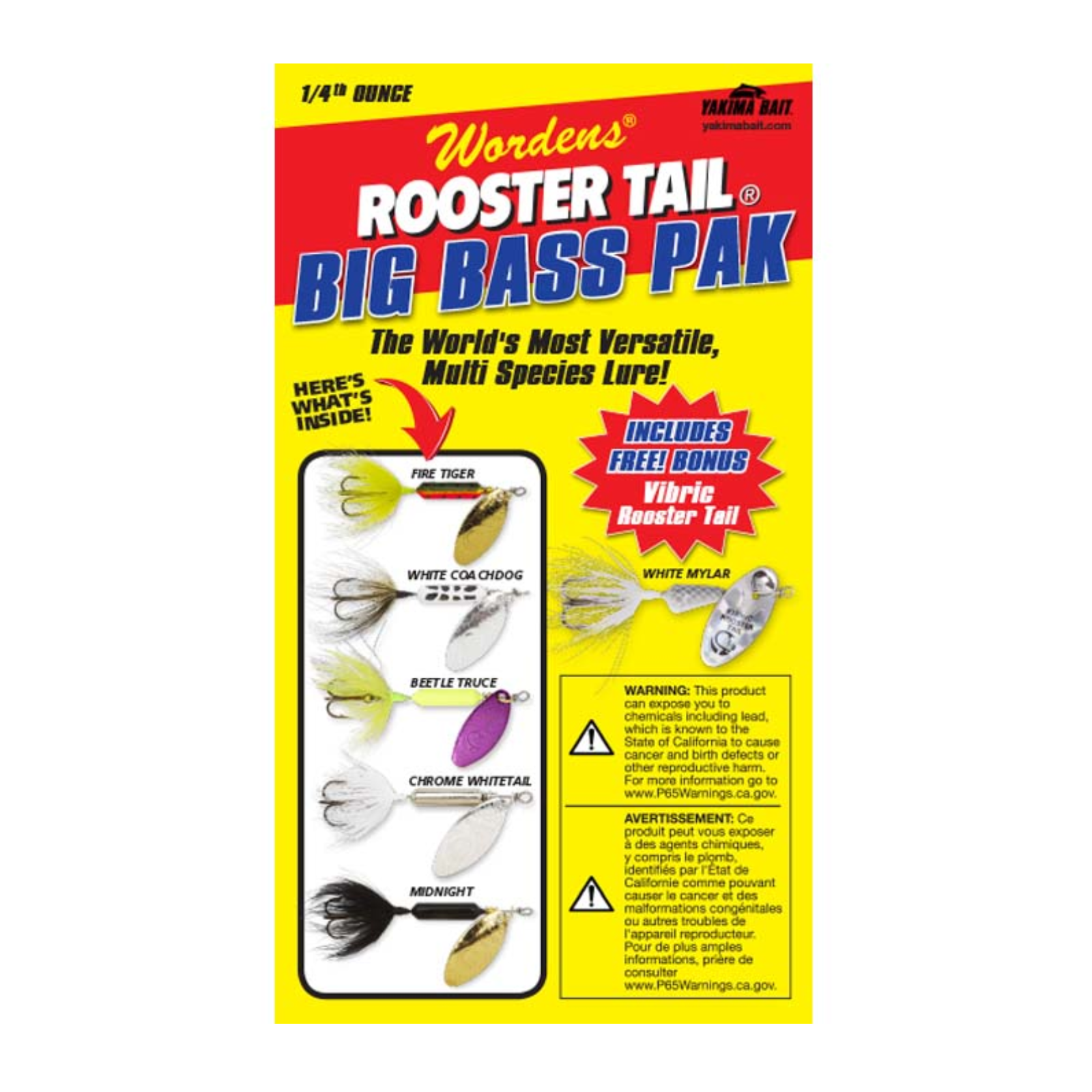 Yakima Bait Original Rooster Tail Spinner Box Kit, 1/4oz