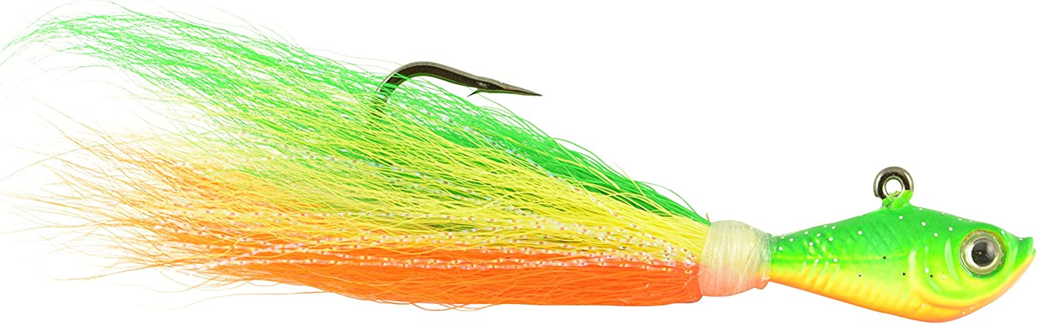 Spro Prime Bucktail Jigs Fluke (1/4oz - 8oz, Chart/Pink/Green/White)