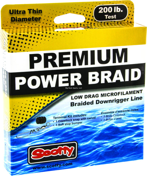 Scotty Premium Braided Downrigger Line 200Lb 400Ft Spool w/Kit Scotty Premium Braided Downrigger Line 200Lb 400Ft Spool w/Kit
