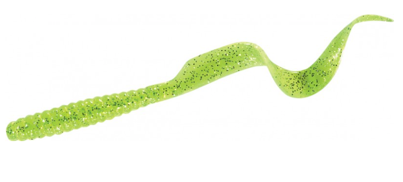 Mister Twister 6 Twister Tail, Chartreuse/Silver Flake, 10/Pack