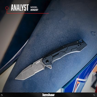 Kershaw Analyst Folding Knife, Assisted Speedsafe Opening, 3.25"