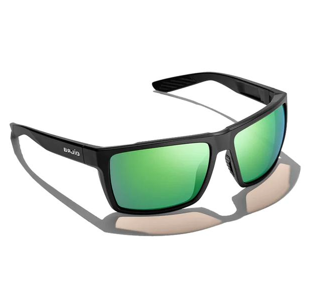 Bajio Stiltsville Sunglasses Black Matte/Green Mirror Glass