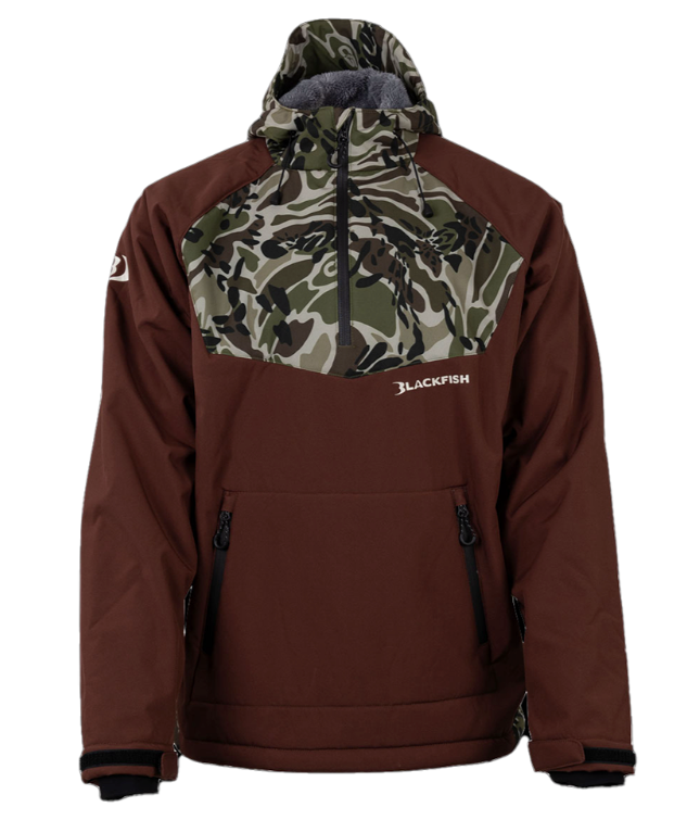 Blackfish Gale Zip Softshell Pullover - Brown/Prym1 OS Woods