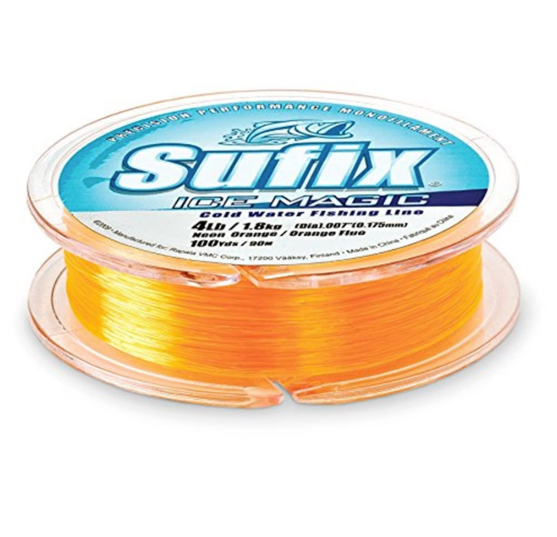 Sufix Ice Magic Monofilament Line 3lb 100yd Neon Orange