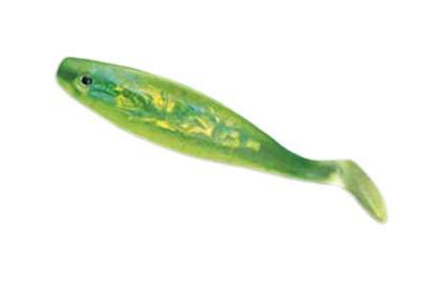 Tsunami Shad Bodies 8" Soft Plastic Bulk Pack, 25pk, Chartreuse/Silver