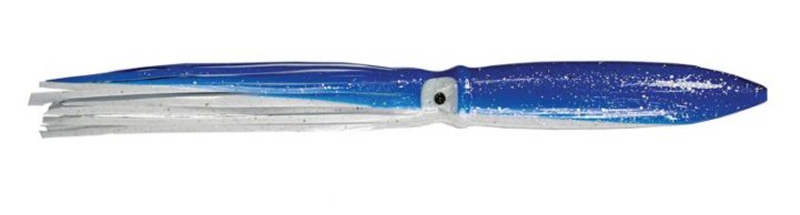 Sea Striker Bulbhead Squid Skirt, 9", Blue/White, 10/Pack