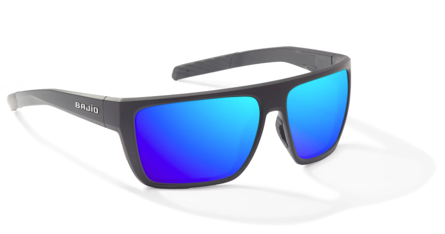 Bajio Zapata Black Matte Frame/Blue Mirror Glass Lens Sunglasses