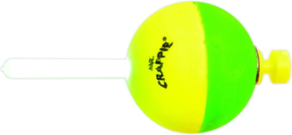 Mr Crappie Flo-Glo Lighted Weighted Pear Bobber (2 Packs) - 1.5", Green/Yellow, MP150W-2YG-GL