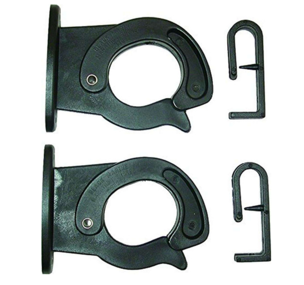 Black Marine Sure-Lok Rod Hangers Black 2Pk