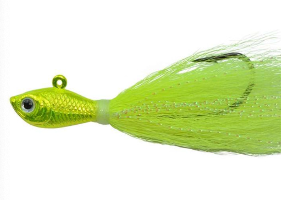 Spro Prime Bucktail Jigs Fluke (1/4oz - 8oz, Chart/Pink/Green/White)