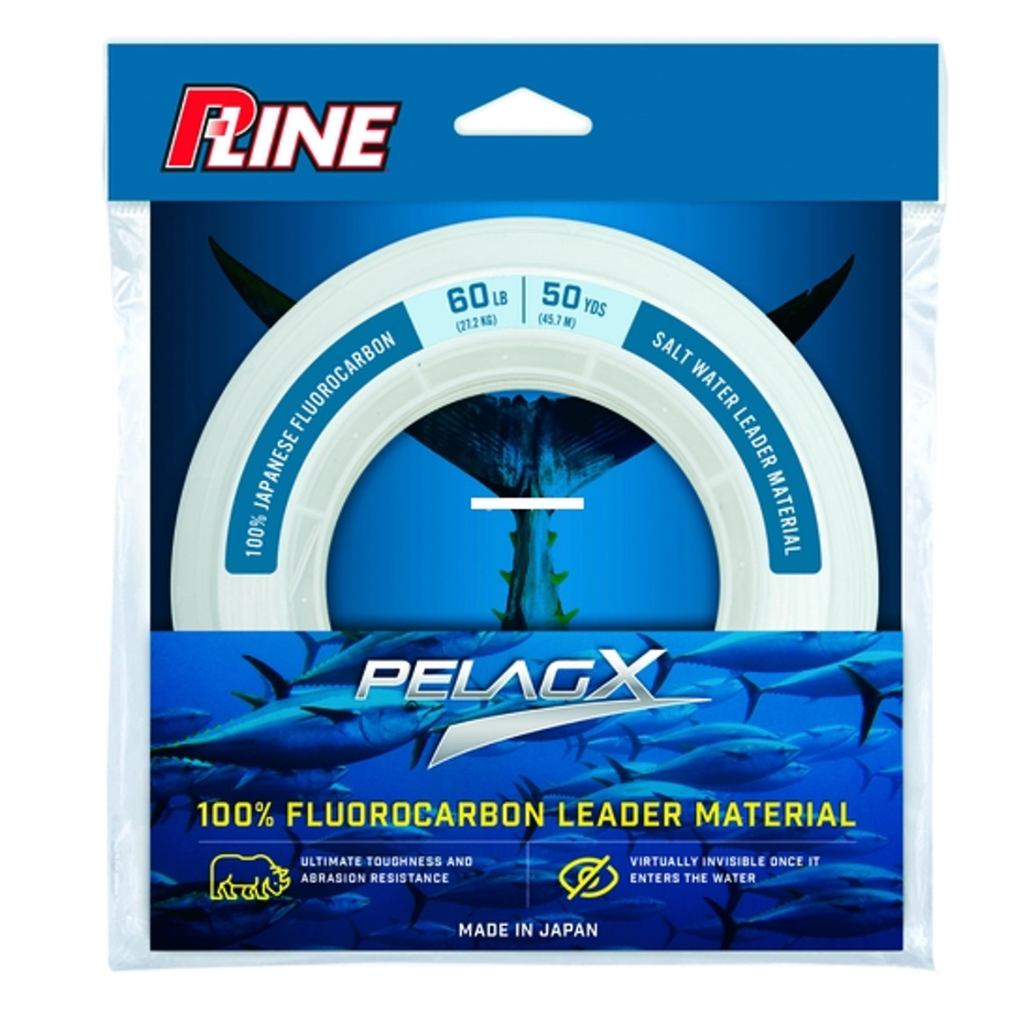 P-Line PELAGX Saltwater Flourocarbon Leader 60lb 50yd