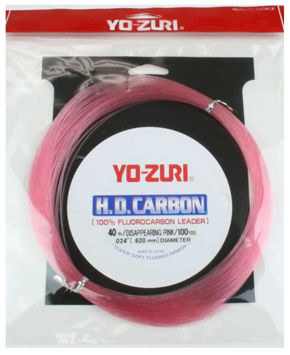 Yo-Zuri HD Carbon 100% Fluorocarbon Leader, 40lb, 100yd, Disappearing Pink