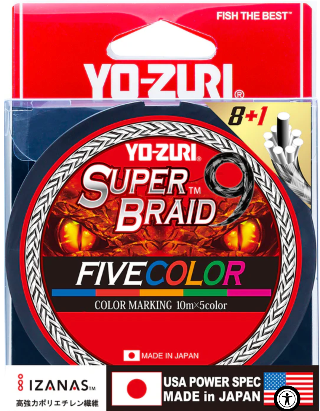 Yo-Zuri Super Braid 9 5-Color 20Lb 330Yd