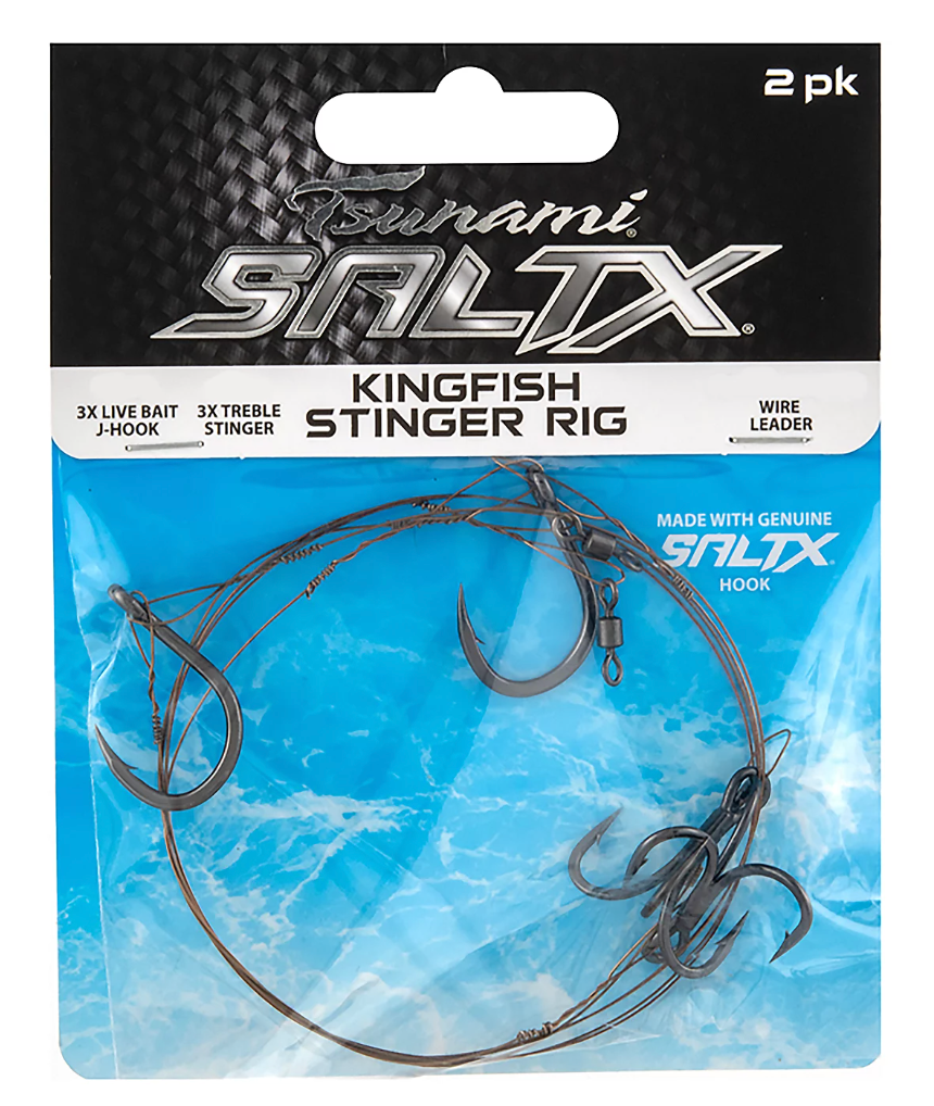 Tsunami SaltX Kingfish Stinger Rig 1/0 J #2 Treb 24” 58Lb Wire