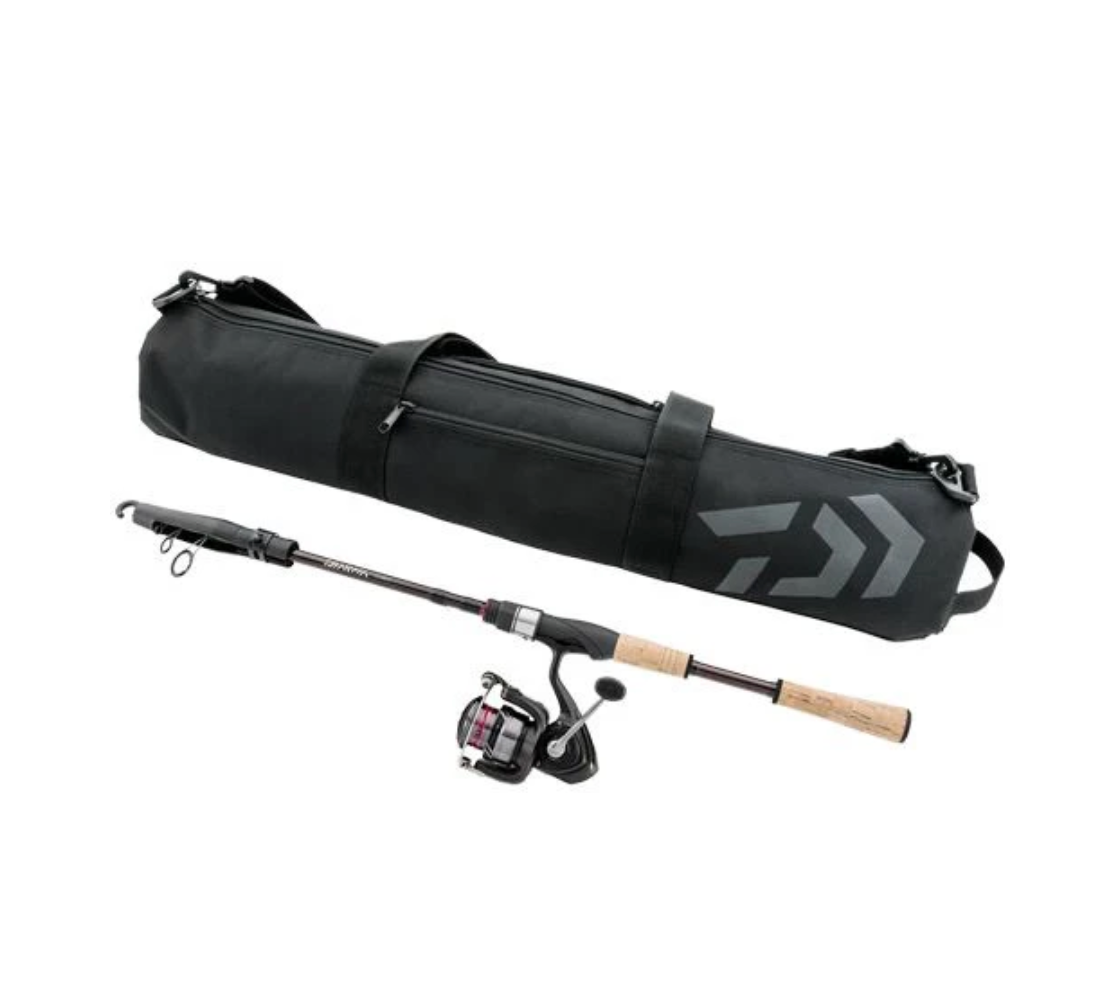 Daiwa DTC25BI72TMFSC D Travel Compact Kit Telescopic Spinning Combo 7'2" Medium Fast