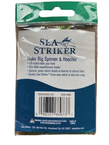 Sea Striker Fluke Hoochie Rig Size 2/0 60lb Leader