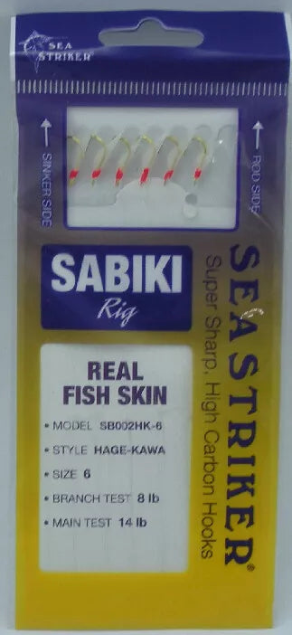 Sea Striker Deluxe Sabiki Rig HAGE-KAWA Red Bead Sz 6 (Sz 12)