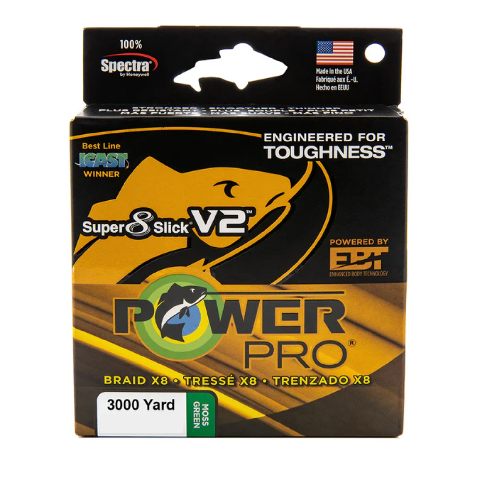 Power Pro Super Slick V2 8-Strand Braided Line Blue Green Hi-Vis Onyx 3000yd
