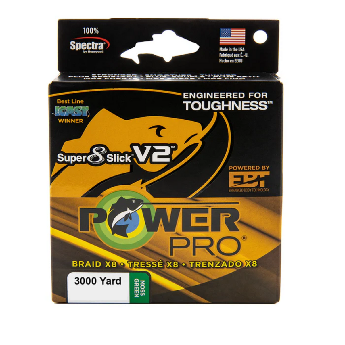 Power Pro Super Slick V2 8-Strand Braided Line Blue Green Hi-Vis Onyx 3000yd