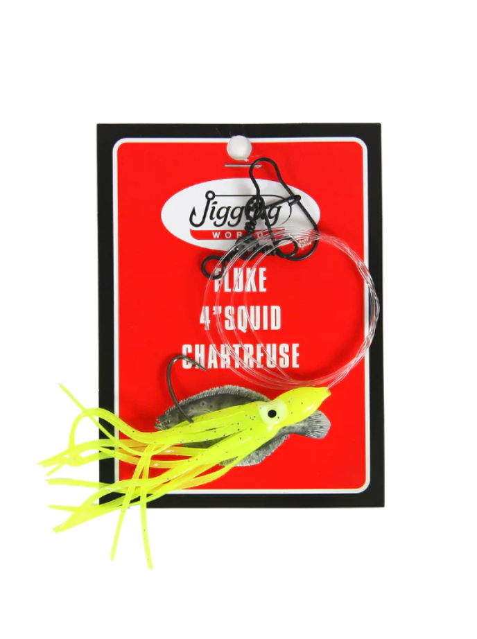 Jigging World Fluke Rig with 4" Squid