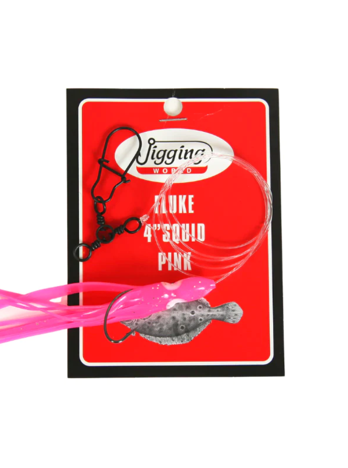 Jigging World Fluke Rig with 4" Squid