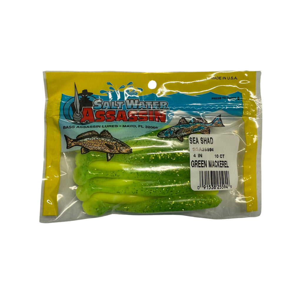 Bass Assassin Sea Shad Swimbait, 4", 10/Pack