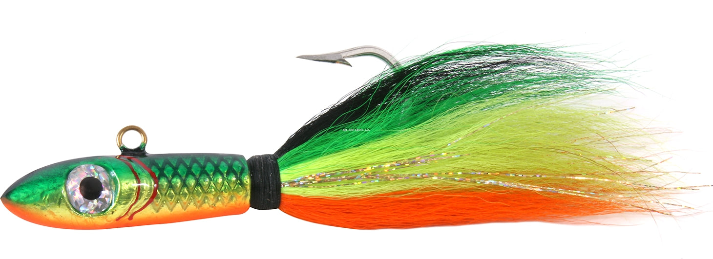 Sea Striker Bucktail Big Game Jig with Rattle/Grub Keeper, 6oz, 9/0, F Sea Striker Bucktail Big Game Jig with Rattle/Grub Keeper, 6oz, 9/0, F