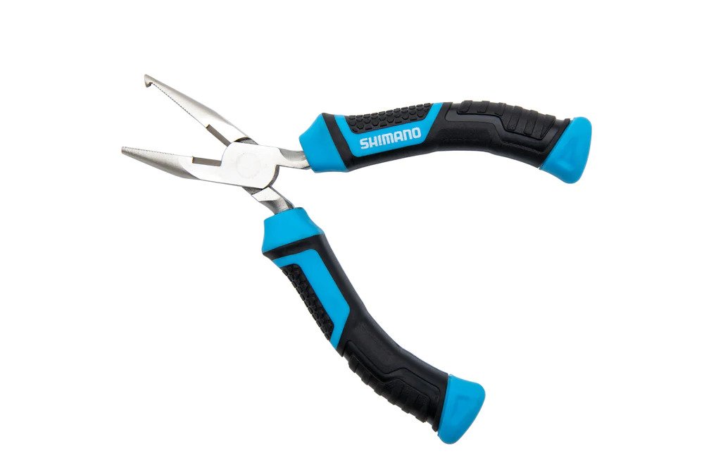 Shimano Brutas 5" Split Ring Pliers, Blk/Cyan Handles, High