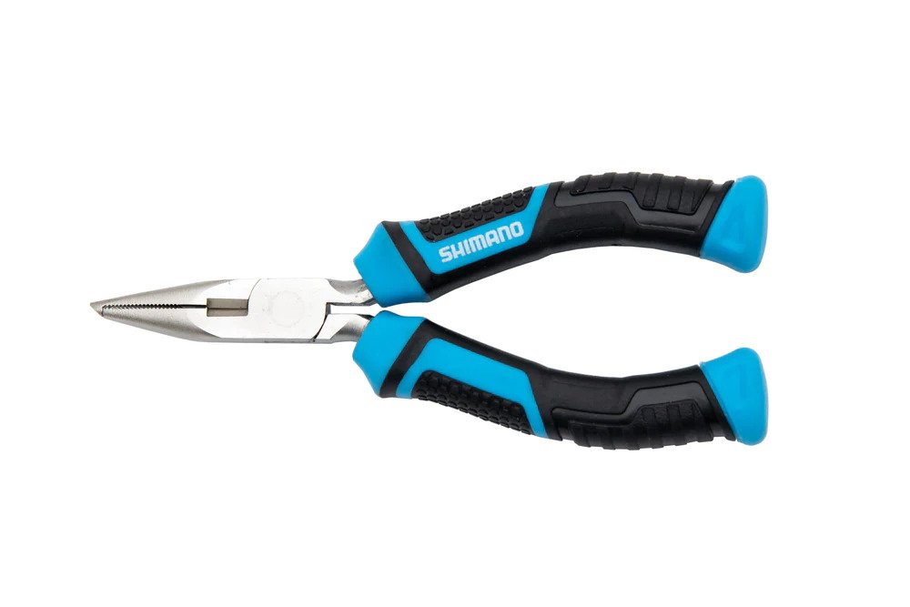 Shimano Brutas 5" Split Ring Pliers, Blk/Cyan Handles, High