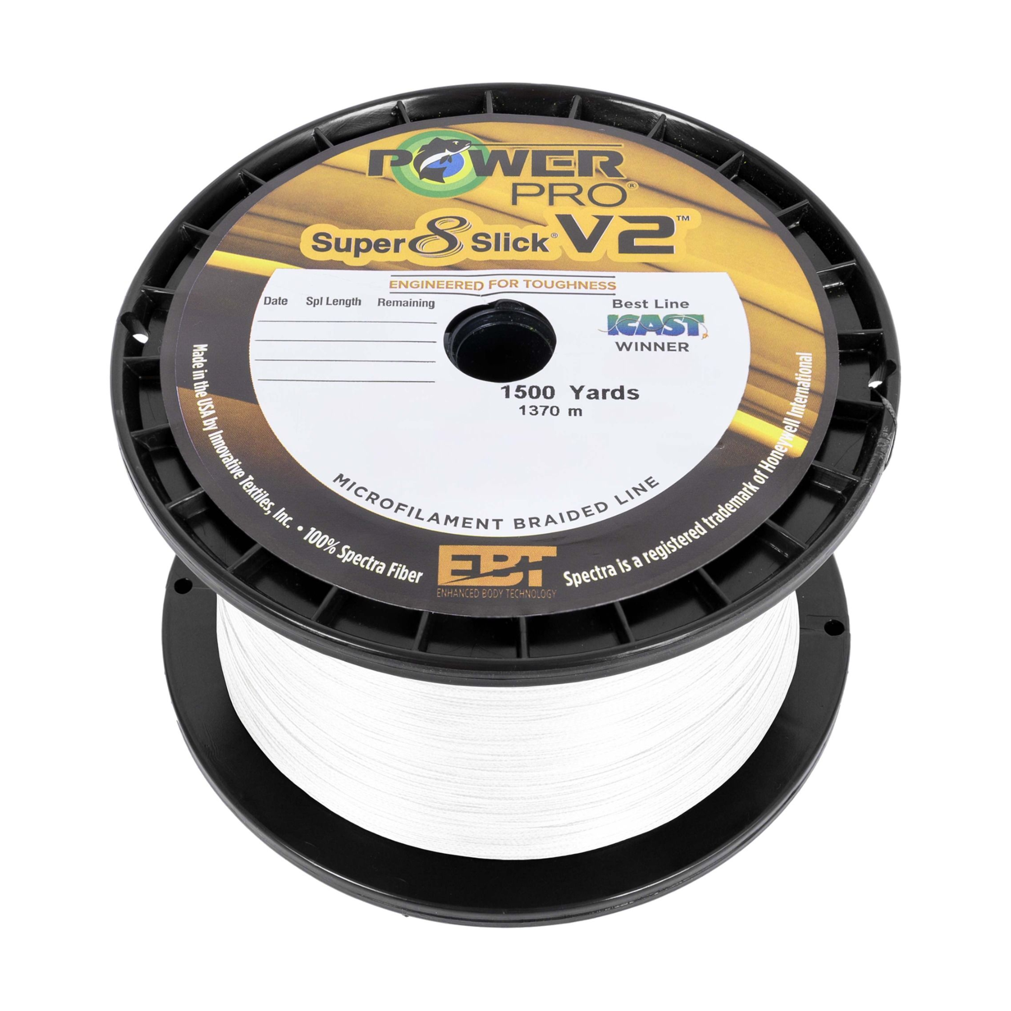Power Pro Super Slick V2 8-Stand Braided Line 1500yd Spools