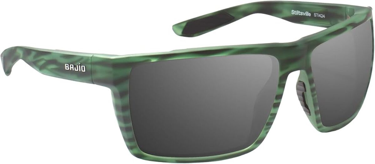 Bajio STI424010 Stiltsville Green Stripe Matte Sunglasses
