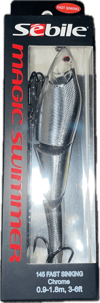 Sebile Magic Swimmer 145mm Fast Sinking Lure Chrome MS-145-FSK-CHR