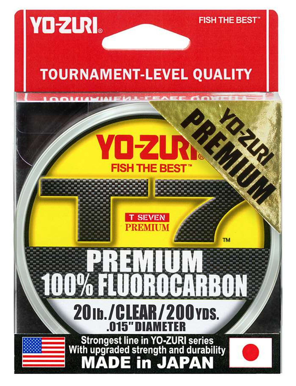 Yo-Zuri T-7 Premium Fluorocarbon Line (6lb-25lb, 200yd, Clear)