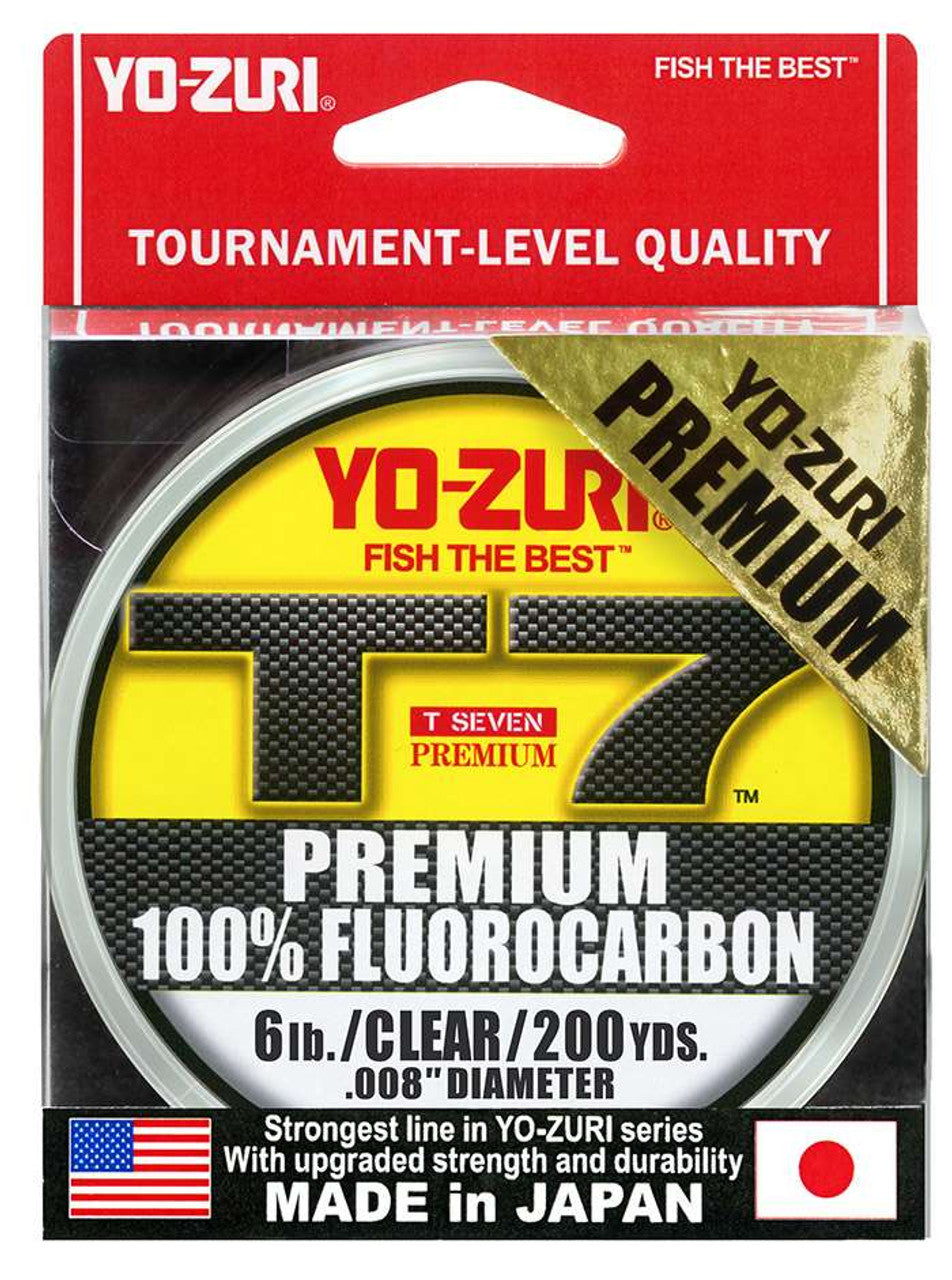 Yo-Zuri T-7 Premium Fluorocarbon Line (6lb-25lb, 200yd, Clear)