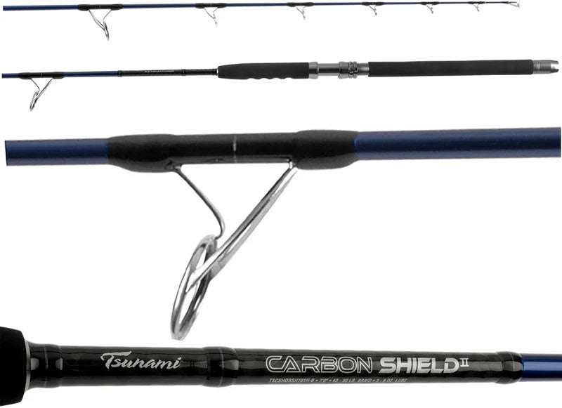 Tsunami TSCSHDLBII761M-B Carbon Shield II Spinning Rod 7'6" Medium 10-20 lb