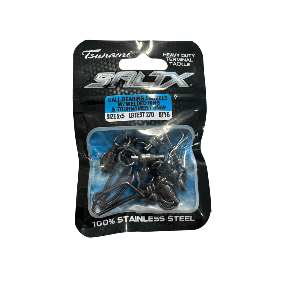 Tsunami Ball Bearing Swivels W/ Welded Ring & Tournament Snap