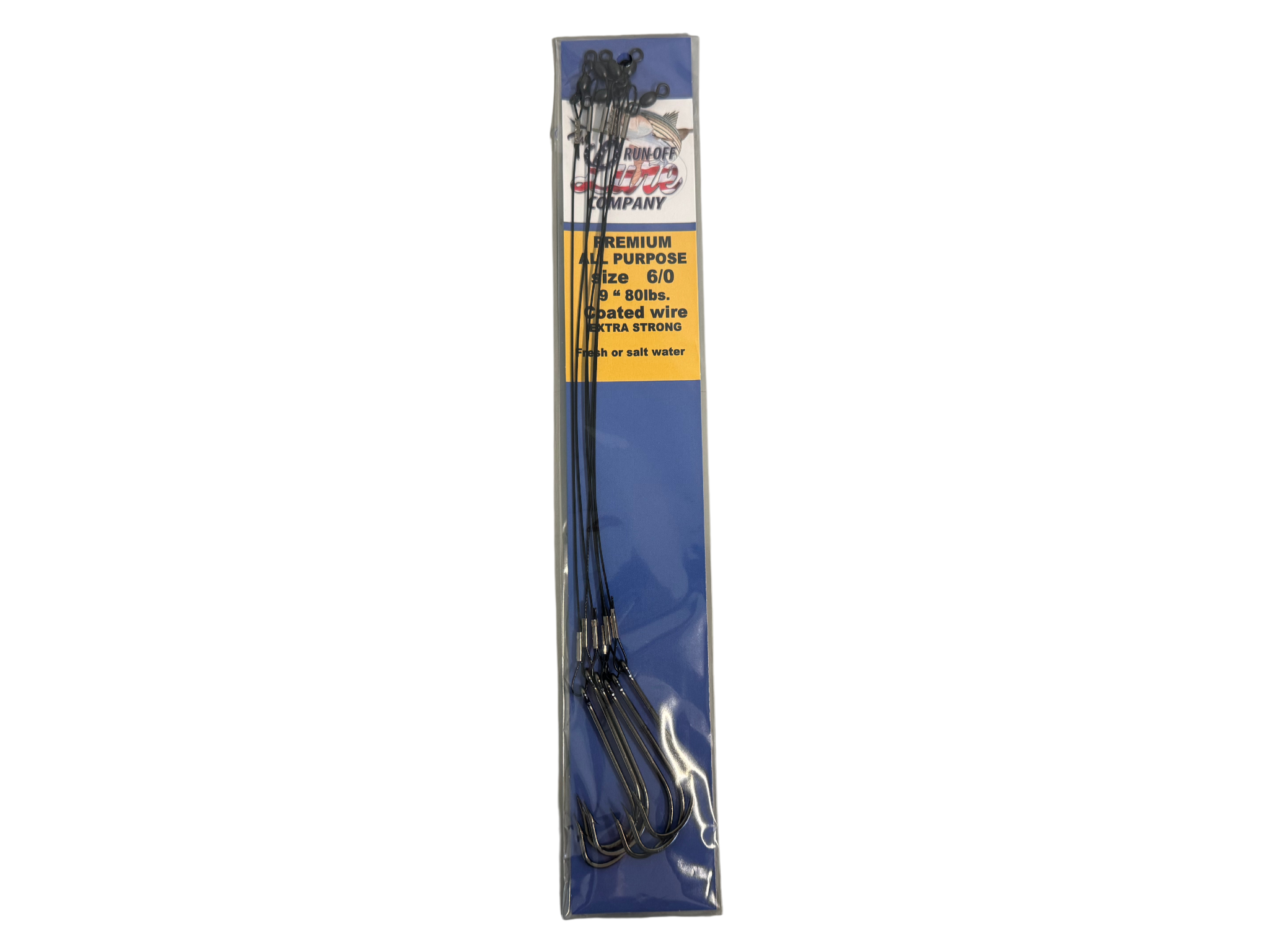 Run Off Lures VCW-6/0-18 18 Inch Vinyl Coated 80 Lbs Wire #6/0 Hook