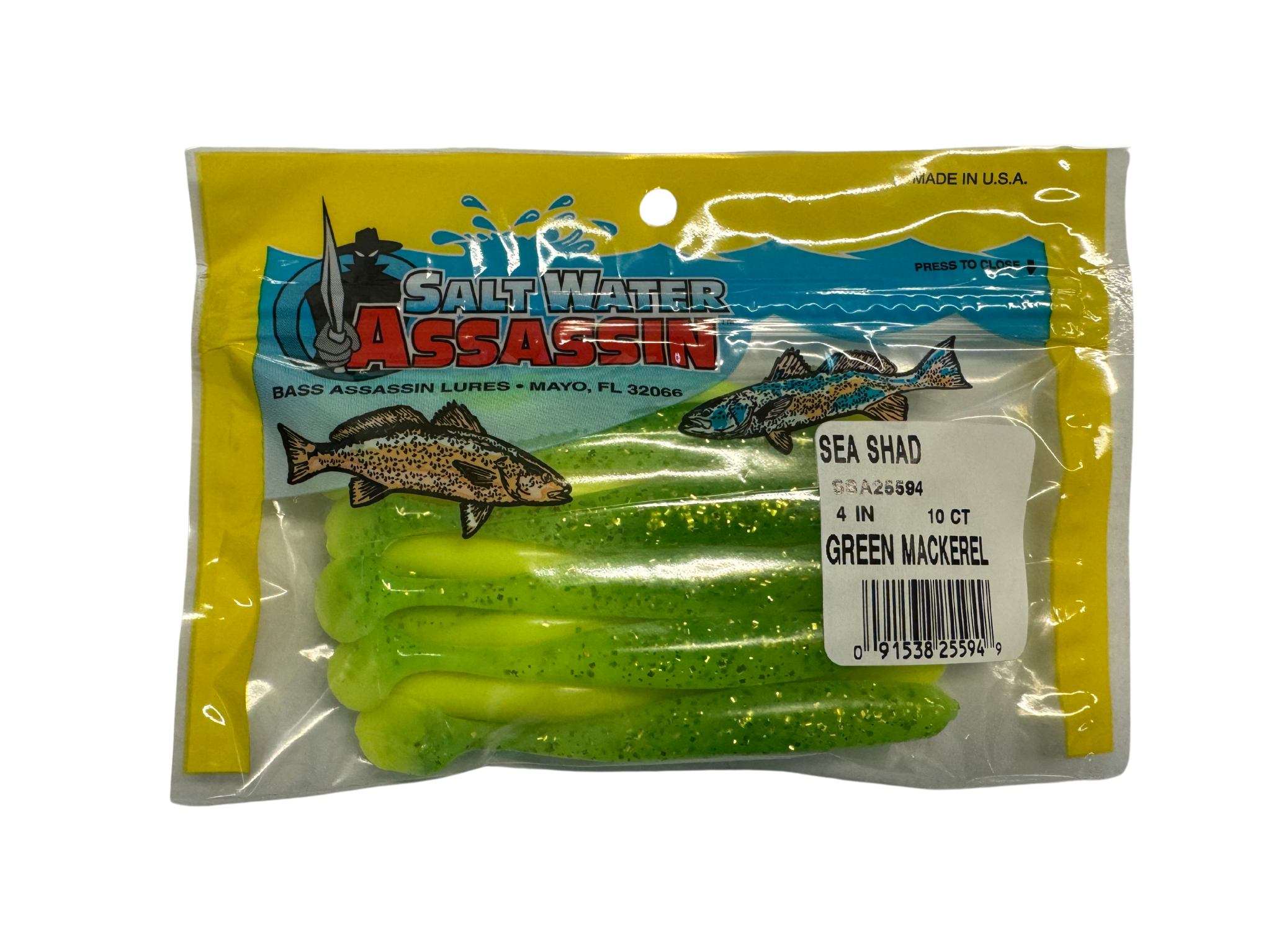 Bass Assassin Sea Shad Swimbait, 4", 10/Pack