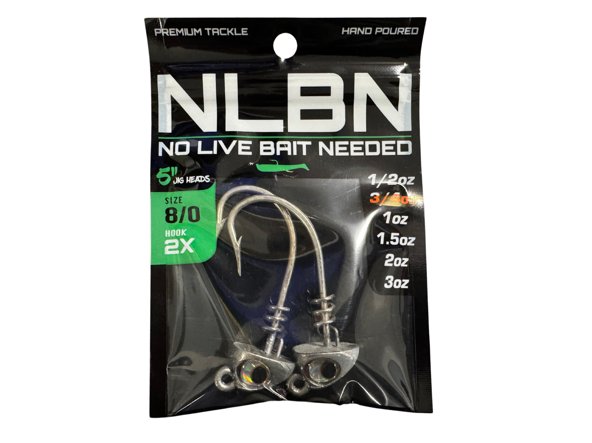 No Live Bait Needed 5" Jigheads