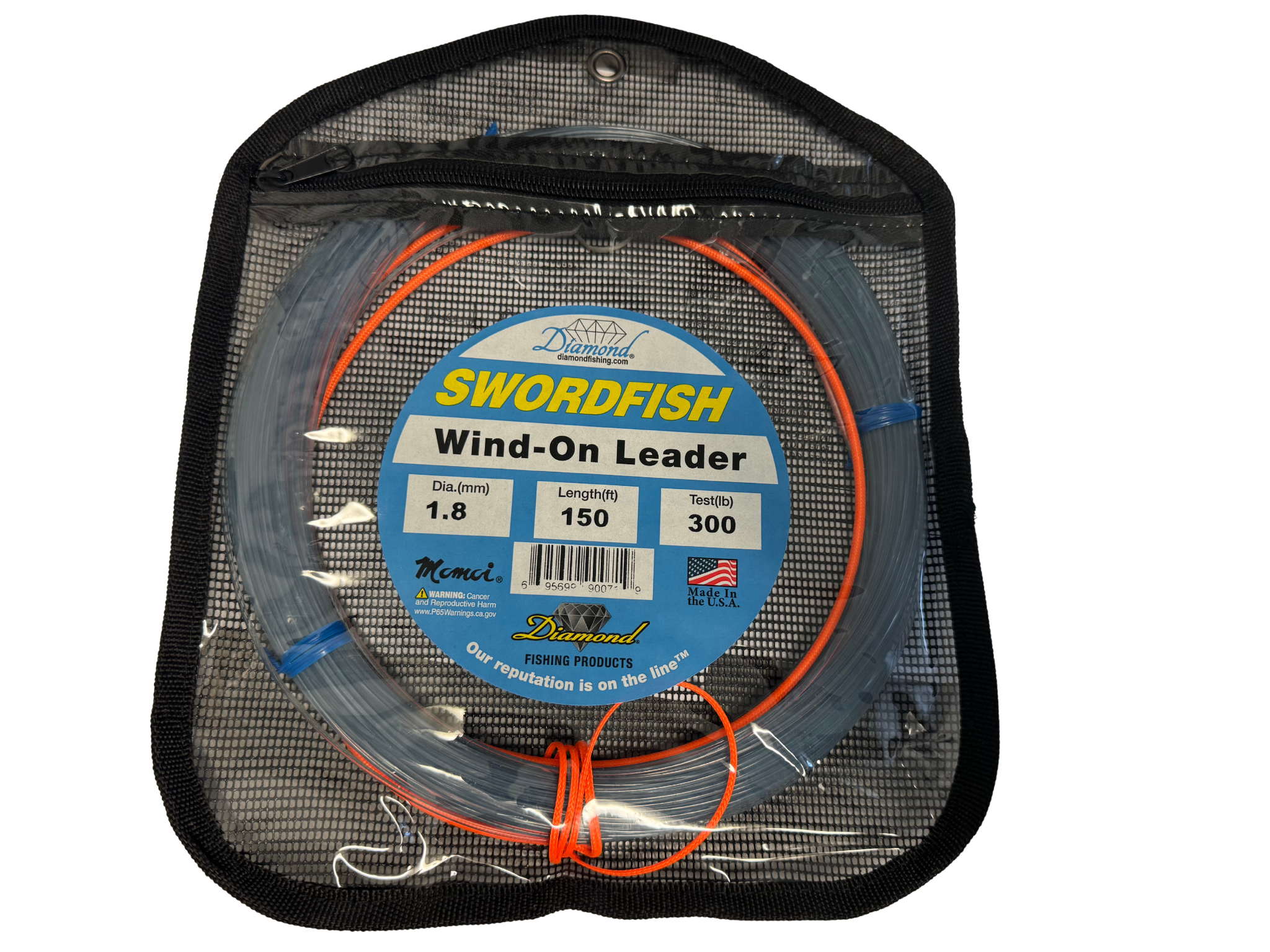 Momoi Swordfish Wind On Leader 300lb 150ft Orange