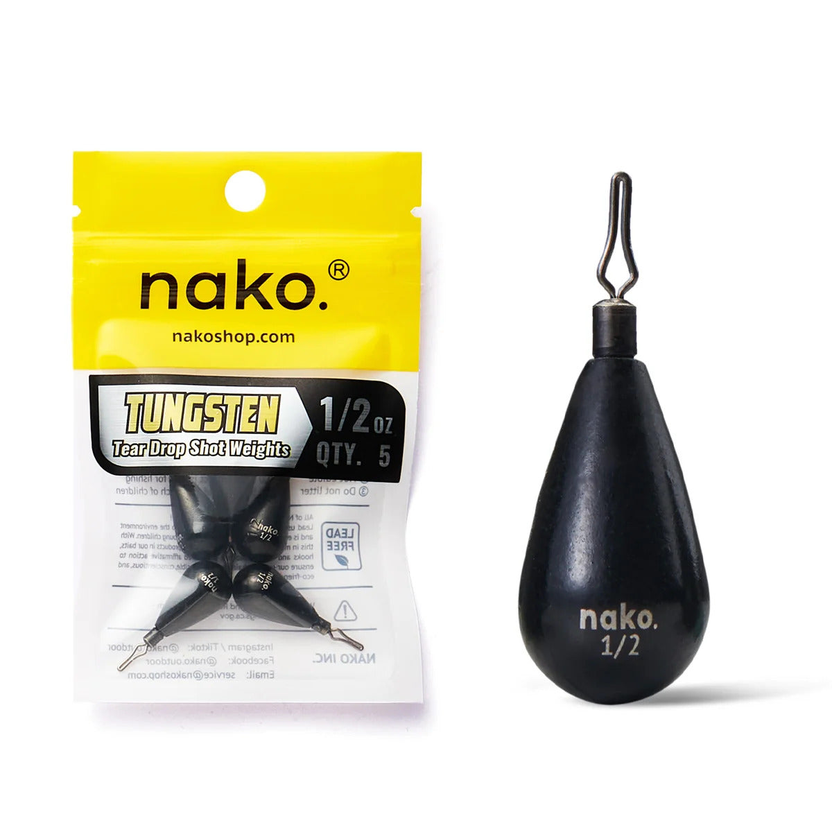 Nako Tungsten Tear Drop Shot Weights